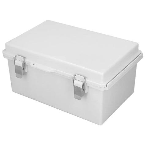 Weatherproof ABS Electrical Enclosure 190x290x140mm Outdoor Junction Box with stainless steel latch for control panels.