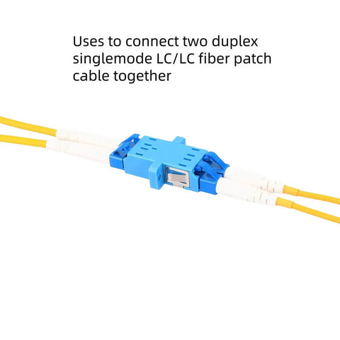LC To LC Duplex Singlemode Fiber Optic Coupler Adapter With Blue Zirconia Ceramic Ferrules Low Insertion Loss High Stability Connector