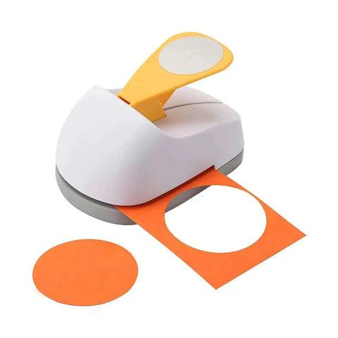 3 Inch Circle Lever Punch For Paper Crafting And DIY Projects, premium tool cutting orange paper circle with lever operation