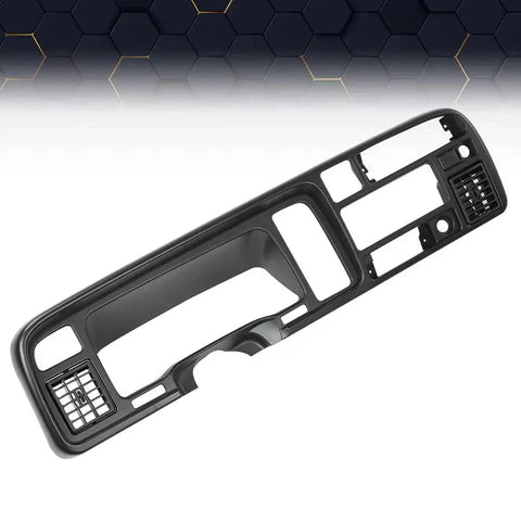 Dodge Ram 1994 1997 Radio Trim Panel Surround Dash Bezel Black, single piece, fits radio dash, black plastic, frontal view