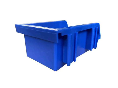Blue Heavy Duty Thermoplastic Storage Bin Organizer Built To Last, Stackable And Hangable With Side Connect, Ideal For Tools