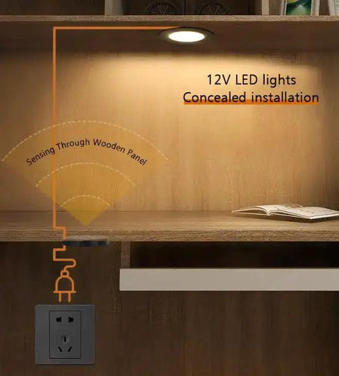 Hidden 12V Dimmer Switch With Stepless Brightness Touch Sensor Through Wood Panel for RVs Closets Cabinets and Wine Racks LED Strips