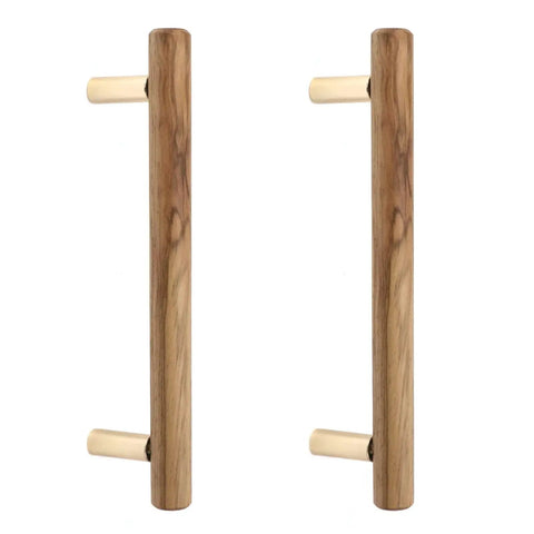 Set Of 4 Wood Drawer Pulls With 5 Inch Center Hole For Dresser Drawers Cabinets Kitchen Wardrobe 6.6 Inch Length 168mm By 15mm By 41mm