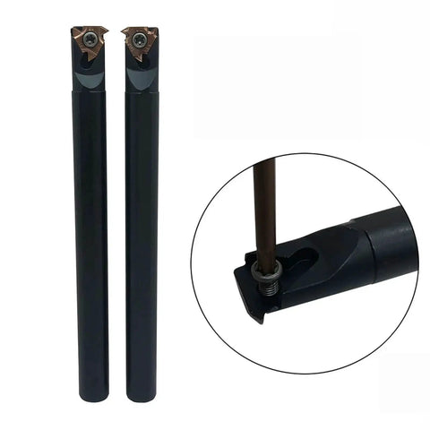 Pro Grade Threading Tool Bit Set With External And Internal Threading Boring Bars And Turning Tool Holders Includes 2 Boring Bars And 16ER IR AG60 Carbide Inserts For Stainless Steel Machining