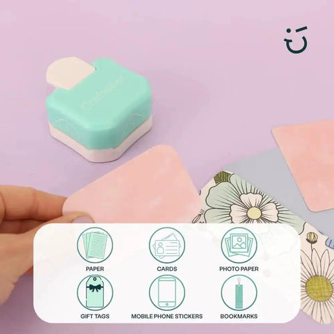 3 In 1 Corner Rounder Punch For Scrapbooking And Card Making With Three Radius Settings, versatile tool with papers shown