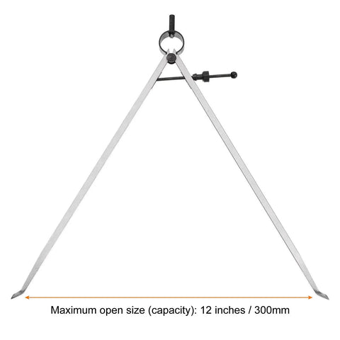 Spring Joint Caliper 12 Inch Inside Caliper for Wood Turning Lathe Work, adjustable with 350mm length, solid nut, durable build