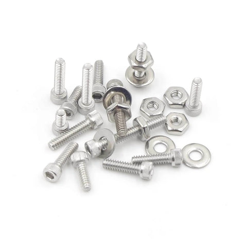 260-Piece 6-32 UNC Stainless Steel Socket Head Cap Screw Kit With Hex Nuts And Flat Washers displayed on a white background