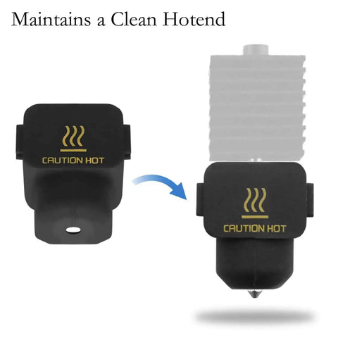 Silicone Sock Set For 3D Printer Hotend 10 Pack High Temp Sleeve installs on heater block, no-slip cover, black extruder protection.