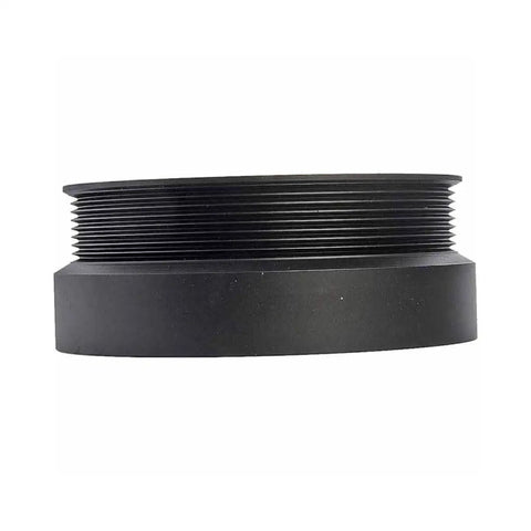 Side view of Ford F-Super Duty 1993 Harmonic Balancer Drop-In Replacement, black with serpentine drive belt keyway, OE-style fit.