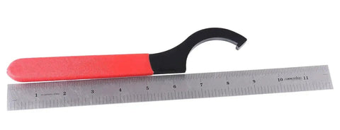 ER40 Collet Nut Wrench Pro Grade Adjustable Tool With Extended 8.267 Inch Handle next to a ruler for size reference
