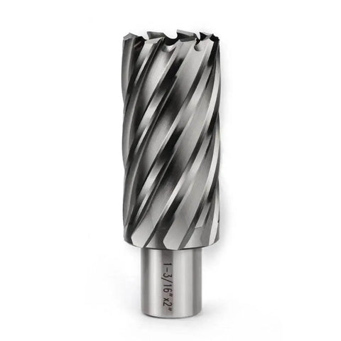 Annular Cutter Three Quarters Inch Weldon Shank, Cutting Diameter One And Three Sixteenths Inch, Depth Two Inches, HSS Slugger Bits Kit For Magnetic Drill Press, Heavy Duty Metalworking Cutter For Mills And Drills