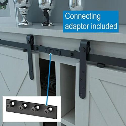 Mini Rustic Sliding Barn Door Hardware Kit In Oil Rubbed Bronze For Cabinets Bookshelves Vanities TV Consoles And More 
