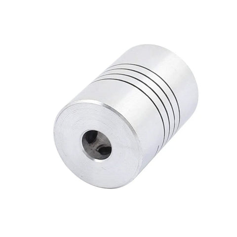 Aluminum shaft coupling 6mm–6mm, 25mm long, 18mm diameter for stepper motors