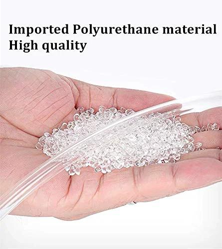 JUNZHIDA 1/4 in OD clear PU pneumatic tubing for air and water transfer; transparent tube held with small clear plastic pellets