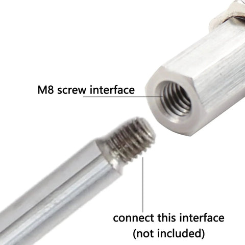 Aluminum Alloy M8 Screw Suction Cup Adapter With 3.75 Inch Diameter For Reciprocating Linear Actuators And Industrial DIY Connections Stainless Steel M8 End Connector 9.5 Cm Cup Diameter Durable Lightweight Mounting Tool showing M8 screw interface.