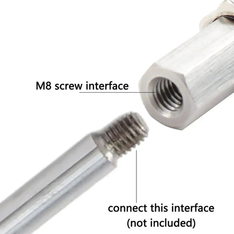 Close-up of Stainless Steel M8 304 3 Pin XLR End Connector for Reciprocating Linear Actuator DIY Build and Industrial Cable Adapter