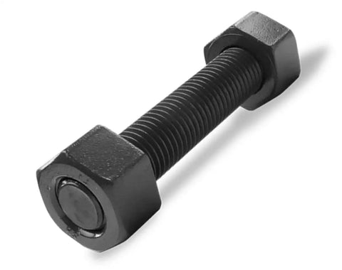 3 Inch Black Oxide Stud And Hex Nut B7 Grade Half Inch 13 Thread Pack 4, showing a close-up view of stud and hex nut.