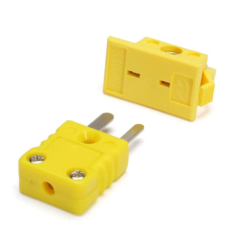 SeaISee 2Set K-Type panel-mount thermocouple plug and socket, yellow plastic, two-piece set