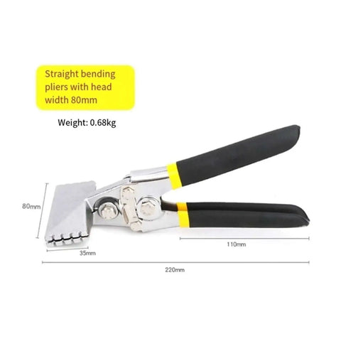 Heavy Duty Sheet Metal Bending Pliers Pro Grade Manual Seam Pliers With 80 mm Wide Straight Jaws Ergonomic Nickel Plated Steel Handle