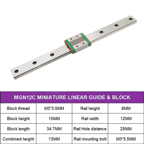 Rail And MGN12 Block Mini Linear Motion Kit For 3D Printers And CNC Projects 150mm Length Smooth Sliding Dope DIY Guide Rail Set