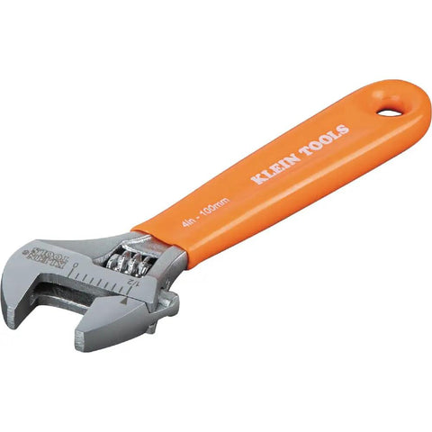Extra Capacity Jaw 4 Inch Adjustable Wrench For Tight Spaces With Forged Heat Treated Alloy Steel SAE And Metric Scales
