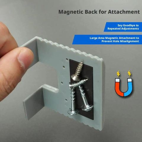 Easy Hinge Mate Door Jamb Jig for Precise Mortise and Hinge Cutting with magnetic locking feature and screws attached.