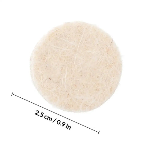 Close-up of a 2.5 cm wool felt wheel from the 120-Piece Wool Felt Polishing Kit With Shank Buffing Wheels For Rotary Tools And Drills.