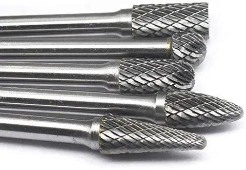 Heavy Duty 5 Piece Carbide Burrs Set JESTUOUS Pro Grade One Quarter Inch Shank Extended Long Double Cut Edge For Die Grinder Bits Drilling