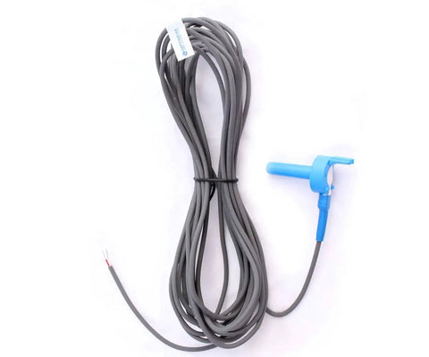All-In-One Water Air And Solar Temperature Sensor Replacement For Jandy And Zodiac Controls Optimum Pool Technologies Compatible Replacement For 7790, showing blue sensor and 20 foot cord