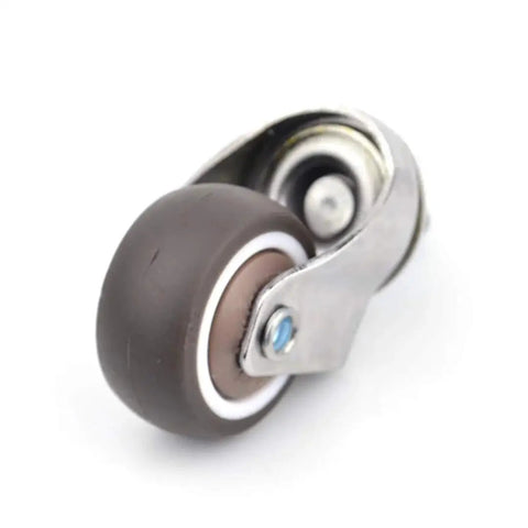 1 Inch Swivel Caster Wheel Replacement For Small Carts And Furniture With Soft Rubber TPE M6x15mm, silver bracket, close-up view