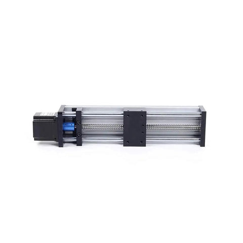 High Precision Linear Rail Stage With 100mm 200mm 300mm Travel Square Rails Mini Slide Table And NEMA 23 Stepper Motor, side view