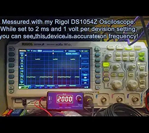 Rigol DS1054Z oscilloscope with display showing test results for 4Channel RC Servo Tester And ESC Consistency Tester With Throttle