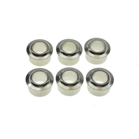 Set of six nickel Brass Guitar Tuner Conversion Bushings For Vintage To Modern Guitars With Outer Diameter Ten Point Two Millimeters