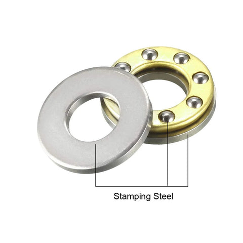 uxcell F7-15M thrust ball bearings, stamping steel outer race, 7x15x5 mm, 2 pcs
