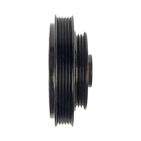 Side view of For Toyota Camry 1990 1991 Harmonic Balancer Black Direct Fit Serpentine Drive Belt With Keyway And Degree Markings
