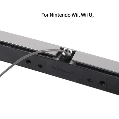 USB Wired Infrared Sensor Bar for Nintendo Wii and Wii U Replacement Sensor Bar with Clear Stand, plug-and-play setup, silver and black