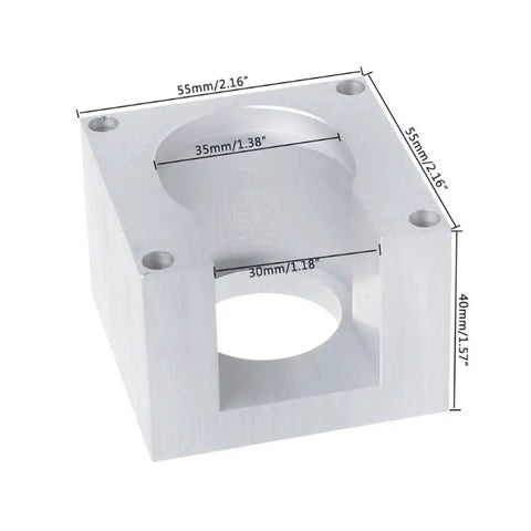 Three Piece Nema 23 Stepper Motor Mounting Bracket Aluminum Base Plate Set with 12 Screws for CNC Routers, front view.