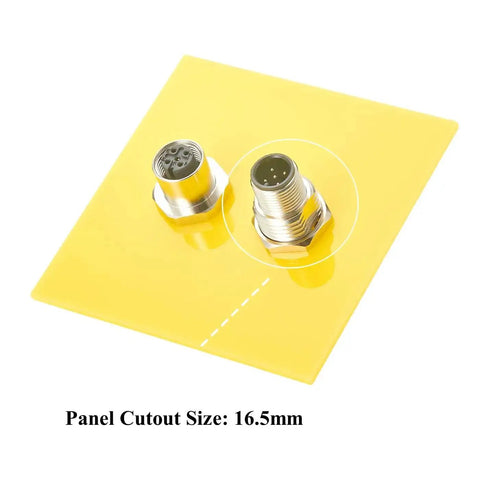 Pair Of M12 A Coded 5 Pin Male To Female Panel Mount Connector IP67 Shielded Bulkhead Feedthrough For Industrial Use front view