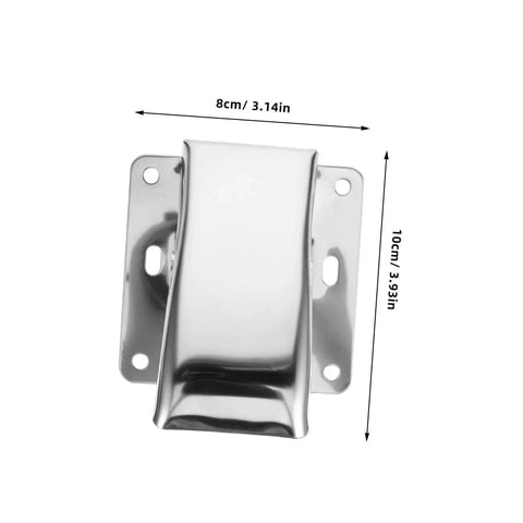 Single stainless steel fish cleaning clamp with deep mouth design, measuring 8cm by 10cm, ideal for filleting on boat or at home.