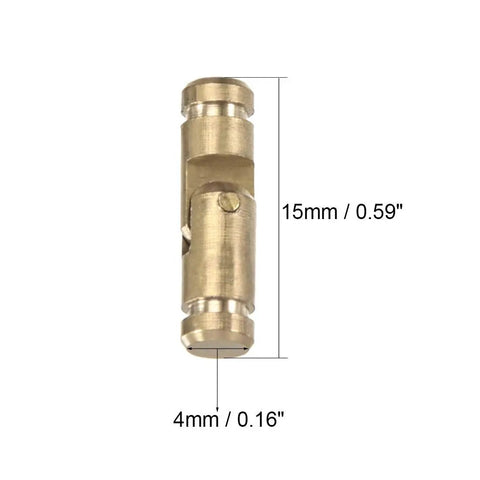 Hidden Brass Tone Cylinder Hinge For Small Boxes And Cases, Folding Concealed 4mm X 15mm Hinge, Solid Copper Core