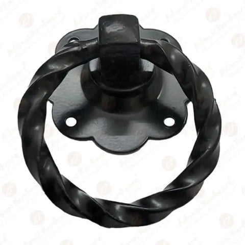 Antique Wrought Iron Cabinet Ring Drop Pulls Matte Black Finish 2 Pack For Vintage Wood Doors Cabinets And Furniture