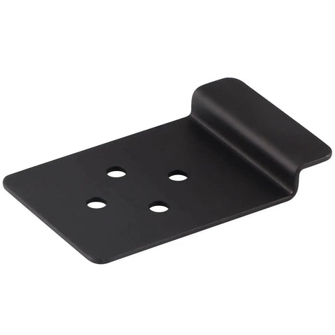 Slatwall Metal Plate Mount Backplate for Slatwall Panels, heavy duty, 3.4x2.2 in, rustproof, powder-coated black, with four holes.