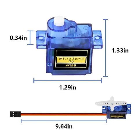 Dimensions of Four Pack 9G Micro Servo Motors SG90 180 Degree Control for Arduino Raspberry Pi RC Cars DIY Projects