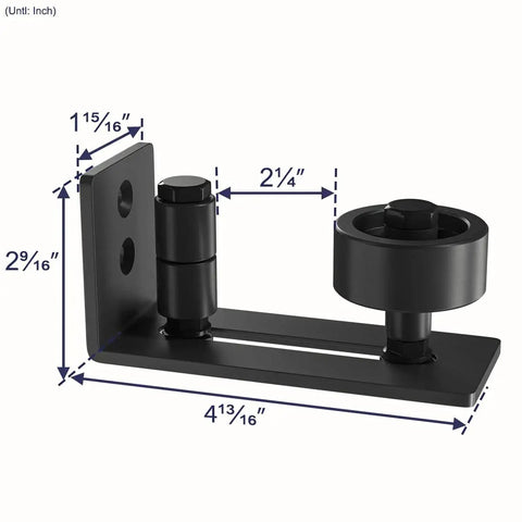 Adjustable Floor Guide For All Sliding Barn Doors With Eight Setup Options, Flush Bottom Design, Set Of 2, Front View