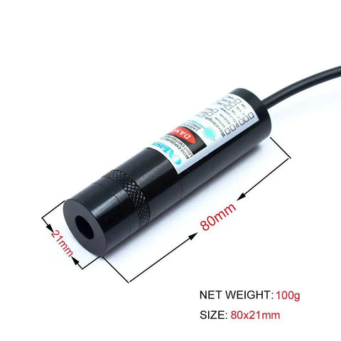 520nm Green Laser Line Module Focusable High Power Line Generator For Cutting And Engraving Positioning, black cylindrical design