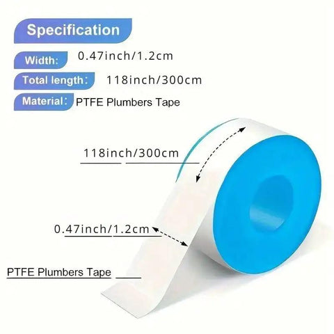 Easy Install PTFE Thread Sealing Tape For Shower Heads And Plumbing Fittings, Flexible white tape roll with specifications