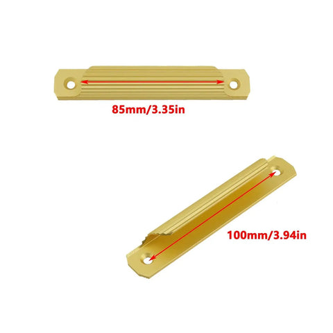 Gold Aluminum Window Sash Lift Handle Set 6 Pieces Finger Pulls Surface Mounted Cabinet Handles 120mm Long 3.94 Inch Hole Center
