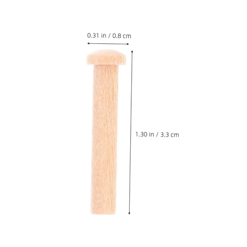 Miniature Wooden T Shaped Pin Nails Set For Crafts And Woodworking 20 Pcs Great For Fine Detail Work Like Train Wheel Models Solid Wood Pins For Precise Assembly DIY Ready single pin with measurements