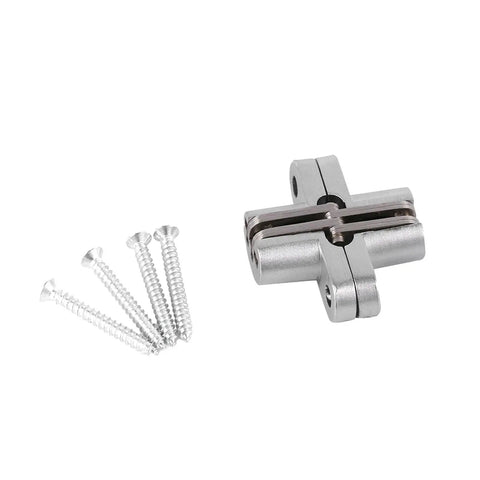 Folding Cabinet Door Hinges 180 Degree Zinc Alloy Invisible Hinges with screws for Corner Kitchen Cabinets Replacement Hardware