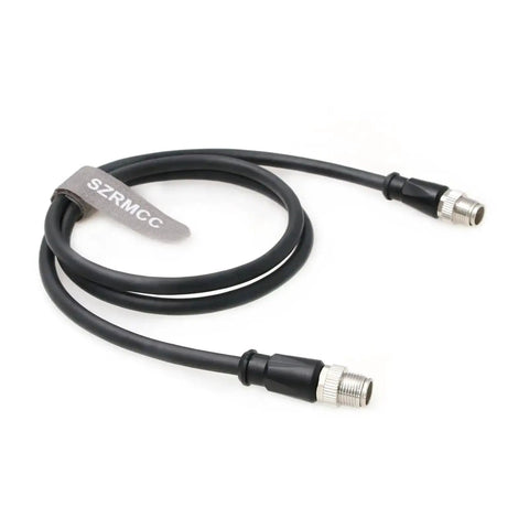 M12 X Code 8-Pin Male To Male Ethernet Cable Cat7e Gigabit Shielded IP67 Waterproof for Industrial Cameras, 2m length